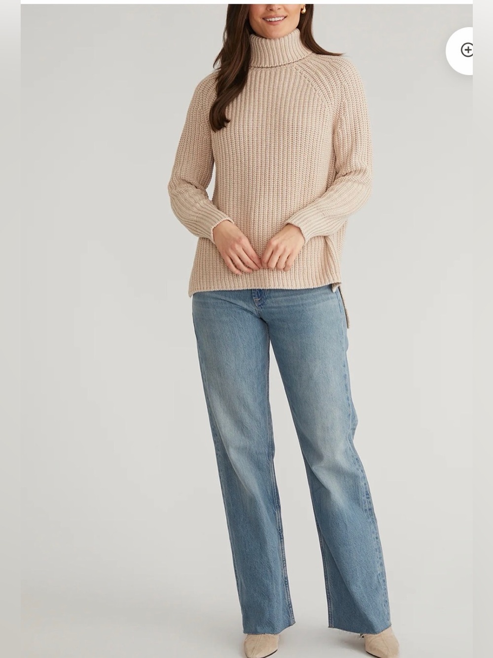 NWT 525 America Stella Cream Turtleneck Chunky Knit Sweater